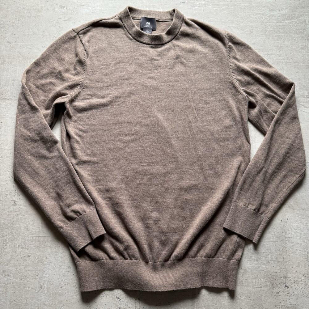 H&M Pullover Lightweight Classic Sweater Men's Size Small Brown 100% Cotton